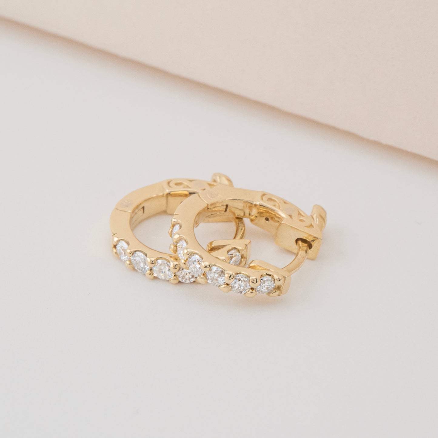 14K Gold Huggie Hoop Earrings