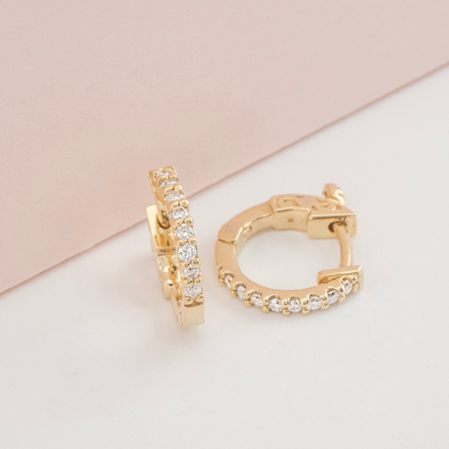 14K Gold Huggie Hoop Earrings