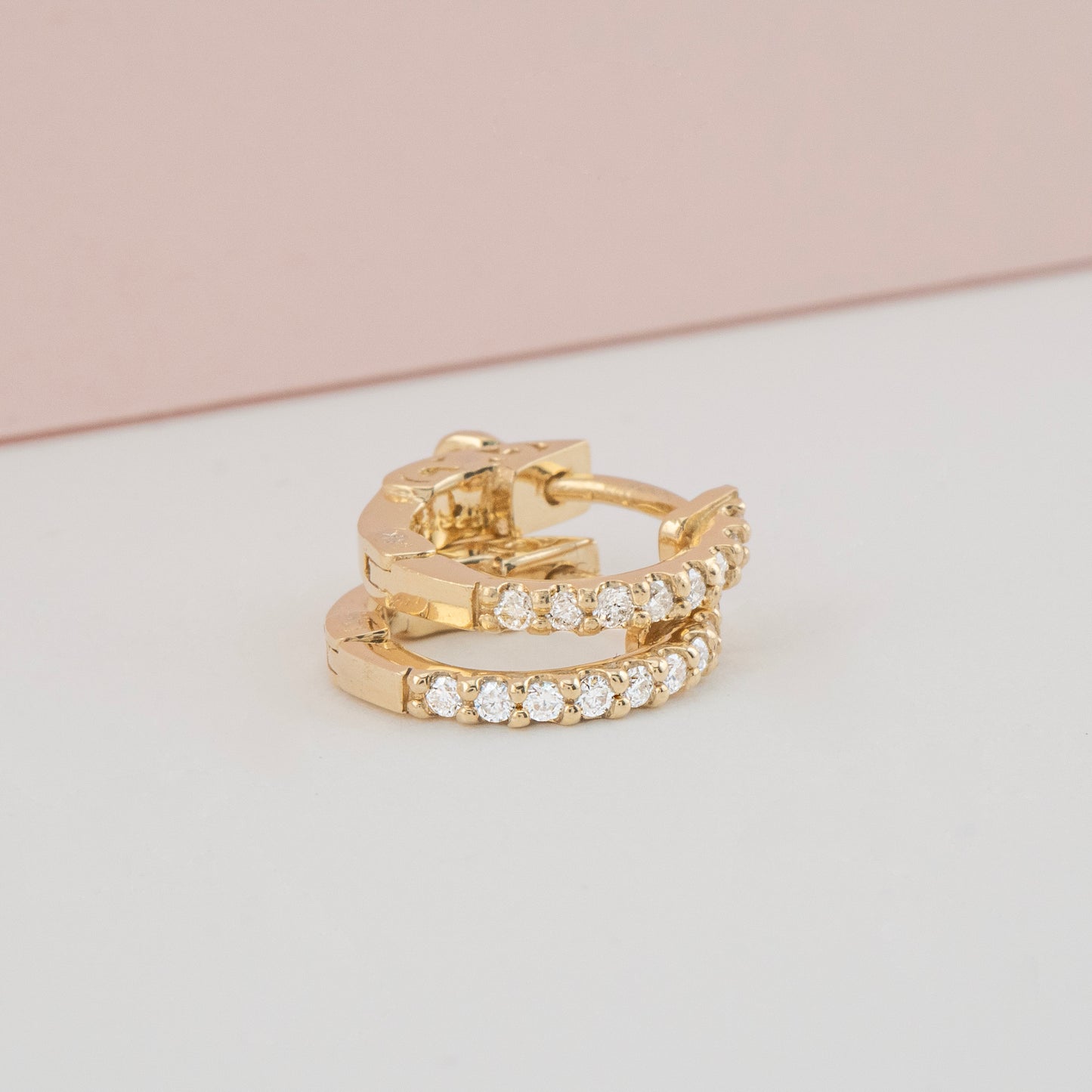 14K Gold Huggie Hoop Earrings