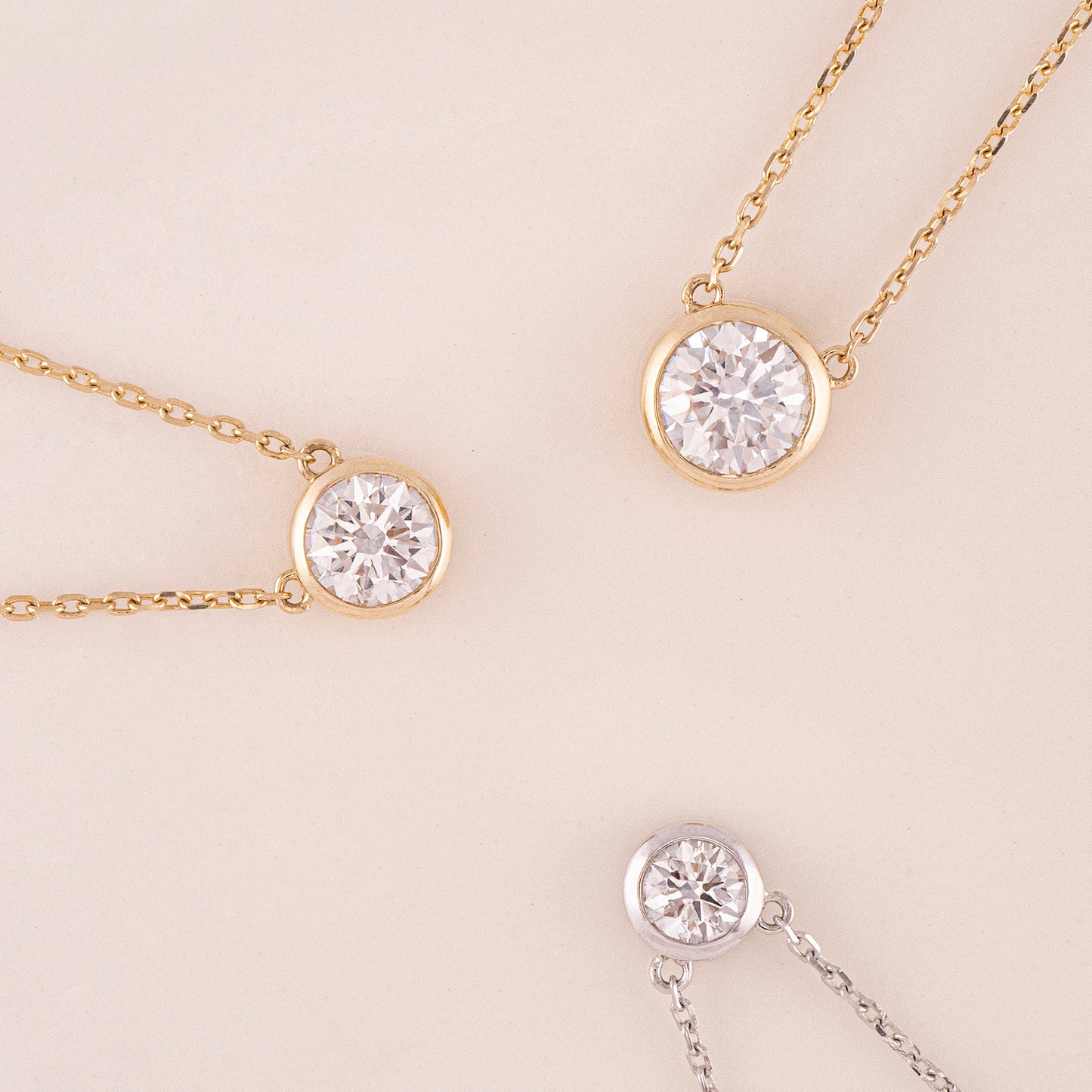 Solitaire Single Diamond Necklace (0.5ct / 1.0ct / 1.5ct) with Chain