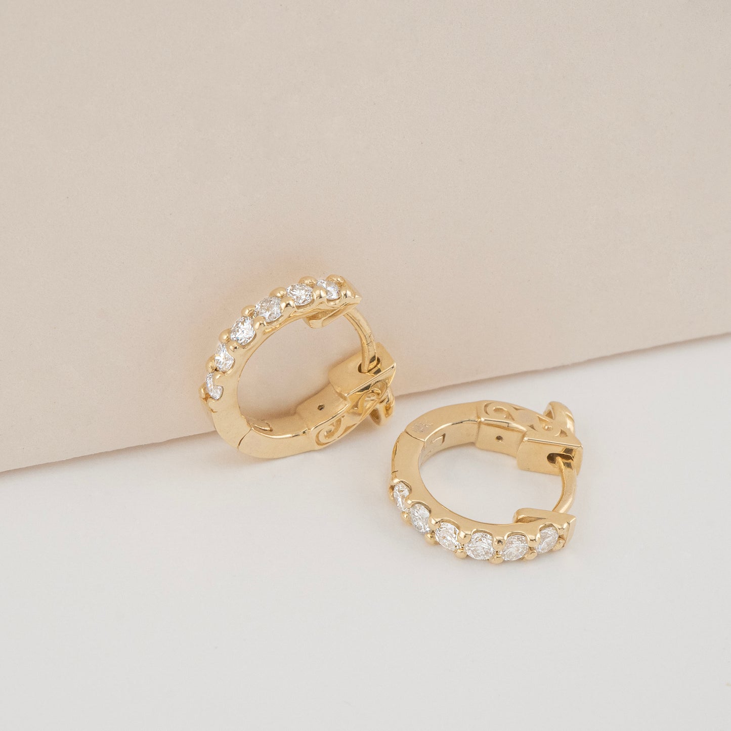 14K Gold Huggie Hoop Earrings