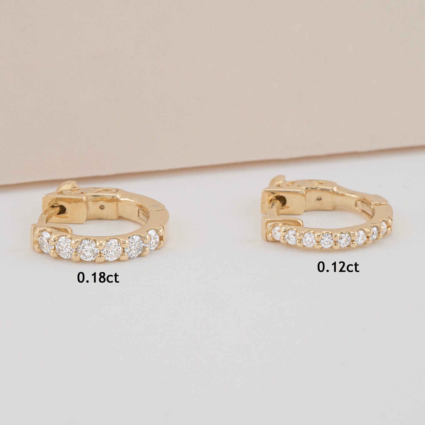 14K Gold Huggie Hoop Earrings