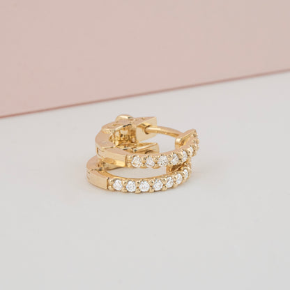 14K Gold Huggie Hoop Earrings