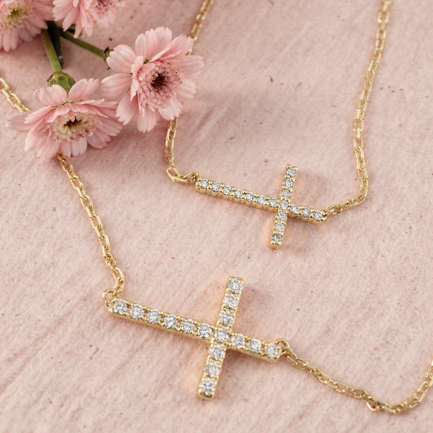 Sideways Cross Necklace