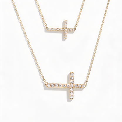 Sideways Cross Necklace