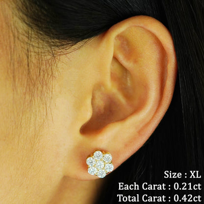 Floral Cluster Lab Diamond Stud Earrings