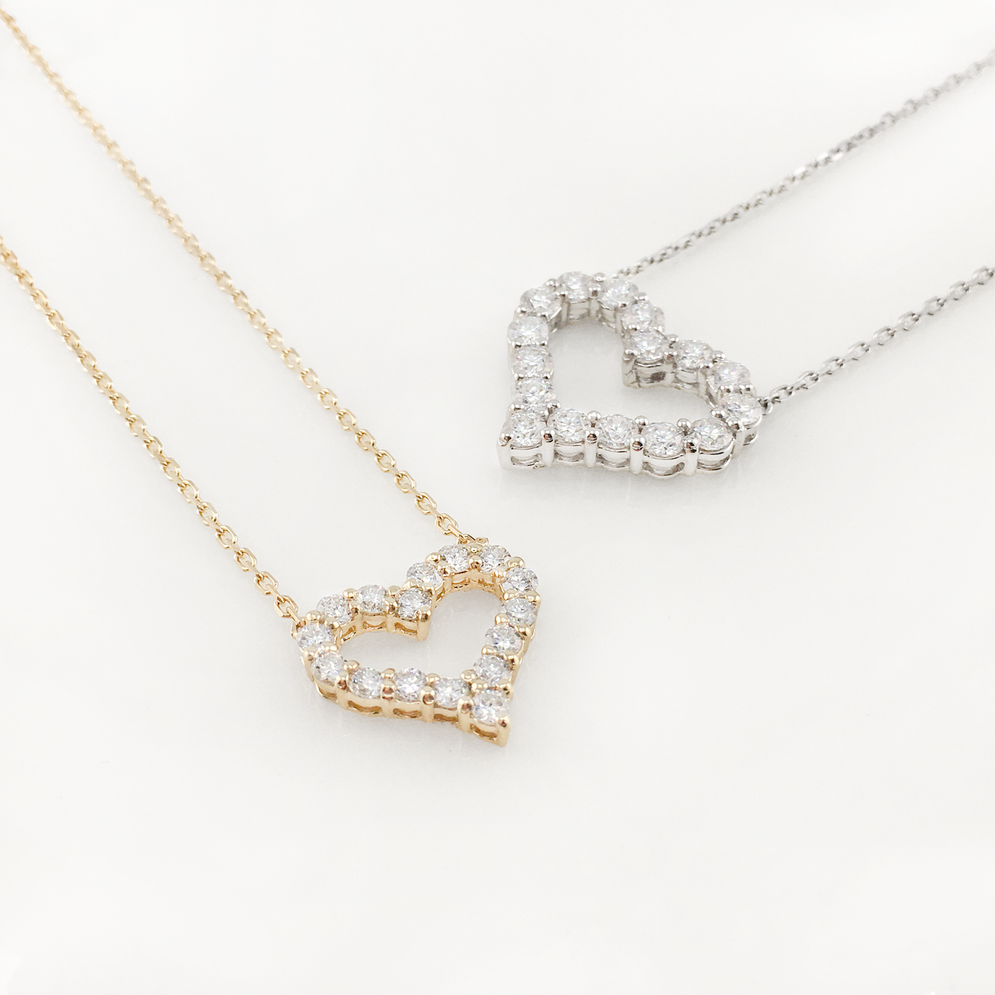 Diamond Heart Frame Necklace