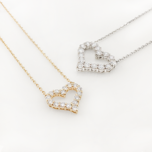 Diamond Heart Frame Necklace