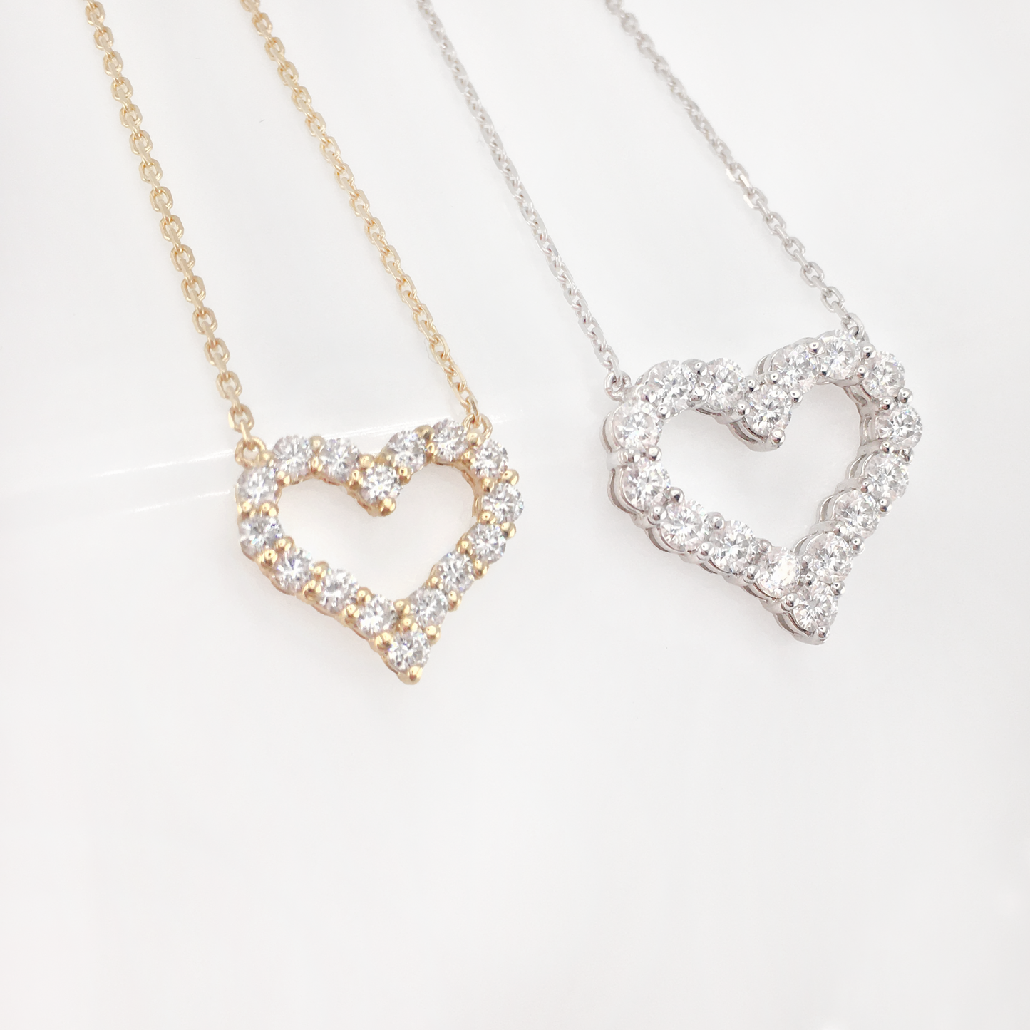 Diamond Heart Frame Necklace