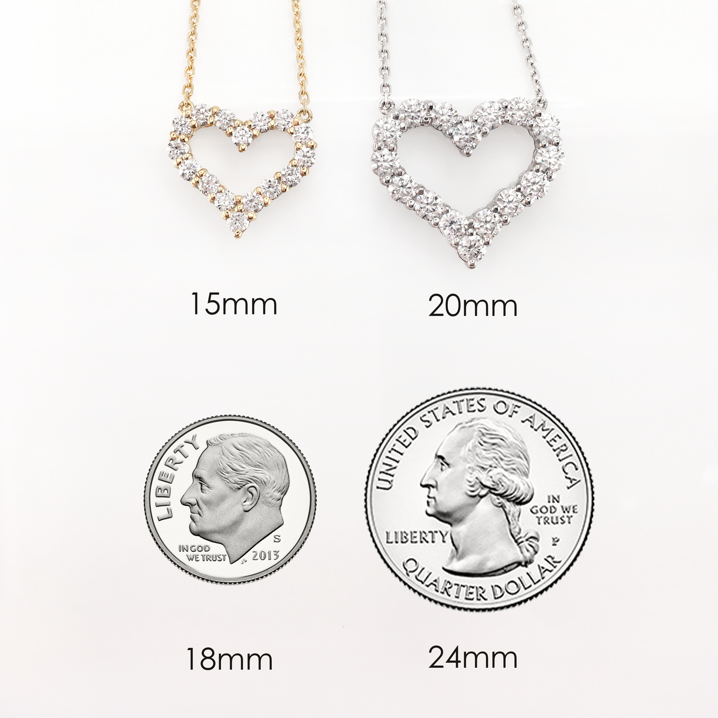 Diamond Heart Frame Necklace