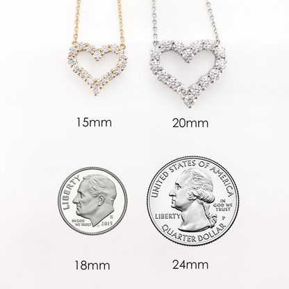 Diamond Heart Frame Necklace