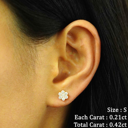 Floral Cluster Lab Diamond Stud Earrings