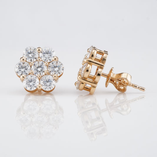Floral Cluster Lab Diamond Stud Earrings