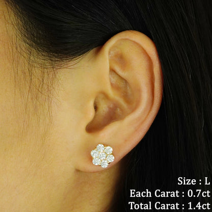 Floral Cluster Lab Diamond Stud Earrings